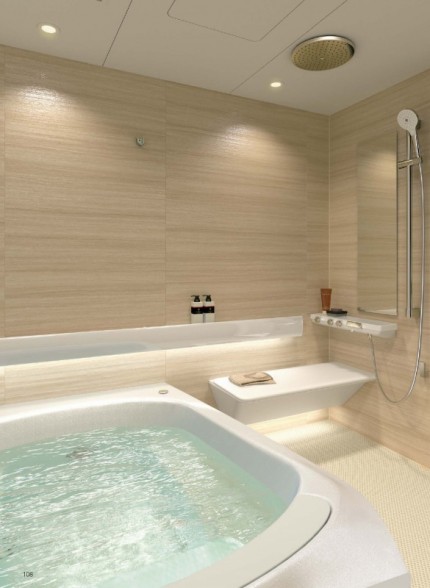 TOTOの楽湯、肩湯のあるバスタイムを快適に、疲れを癒すリラクゼーション仕様の浴室「シンラ」