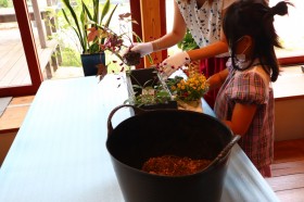 親子で寄せ植え