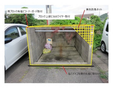 ゴミステーション保護ネット交換予定案