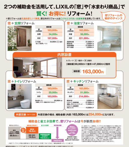 高断熱窓補助金のチラシ